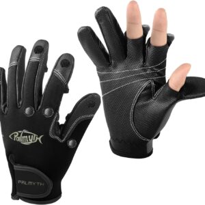 Palmyth Neoprene Fishing Gloves for Men and Women 3 Cut Fingers Flexible Great for Photography Fly Fishing Ice Fishing Running Touchscreen Texting Hiking Jogging Cycling Walking