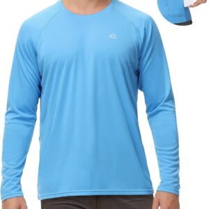 Men’s Swim Shirt Quick Dry Sun Shirts UPF50+ Rash Guard for Men Long Sleeve UV Sun Protection Beach Shirts Fishing Shirt