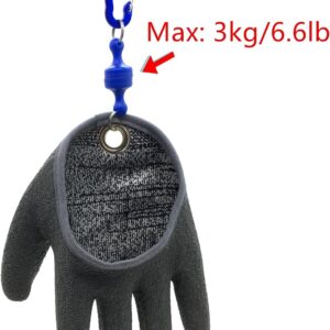 Inf-way Fishing Glove with Magnet Release, Fisherman Professional Catch Fish Gloves Cut&Puncture Resistant with Magnetic Hooks Hunting Glove