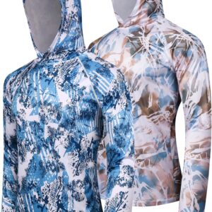 OYGSieg 2/1 Pack Men’s UPF 50+ Sun Protection Lightweight Hoodie Long Sleeve Shirt SPF Fishing Outdoor UV rash guard Shirts
