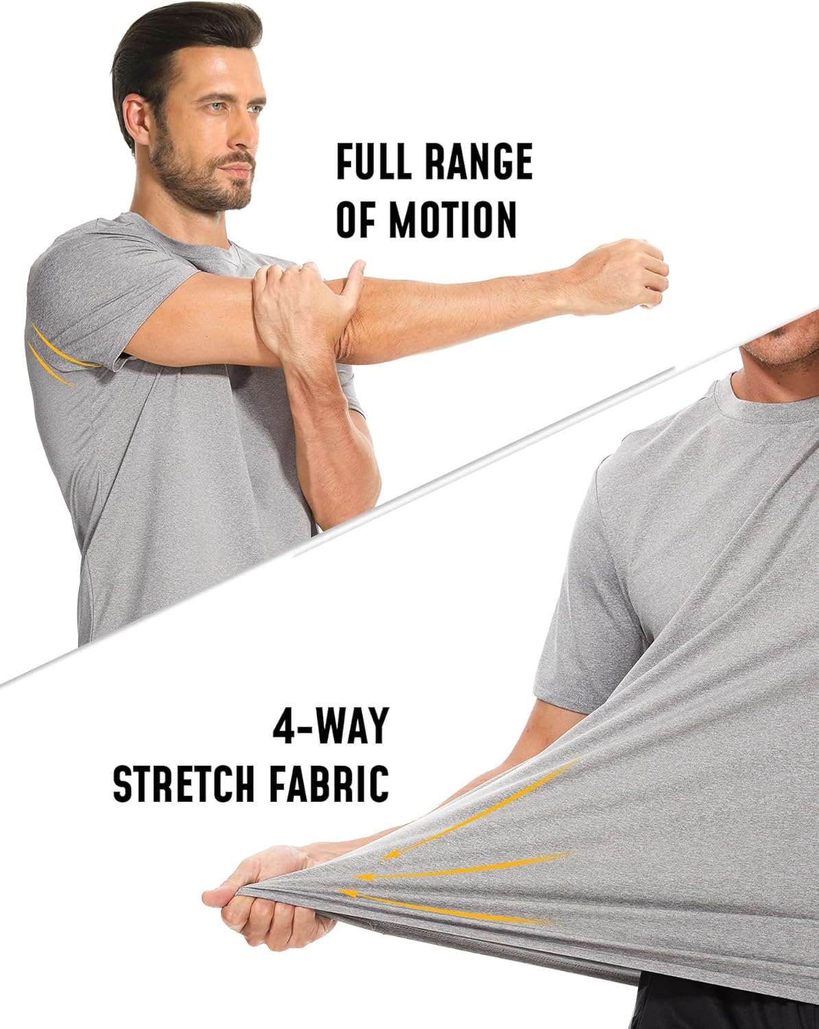 Men's T-Shirts Dry Fit UPF 50+ Short Sleeve Workout Athletic Casual Gym Running Tee Fishing Tops Rash Guard Shirts - Image 3