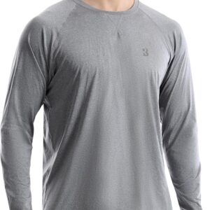 Roadbox Sun Protection Shirts for Men: UPF 50+ Long Sleeve Rash Guard Outdoor Hiking Running Swim Shirt Quick Dry Lightweight