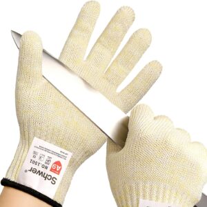 Schwer SlicePro ANSI A9 Cut Resistant Gloves PR1501, Food Grade Reliable Cutting Gloves, Mandoline Gloves for Kitchen Meat Cutting, Oyster Shucking, Fish Fillet Processing, Wood Working (1 Pair, M)