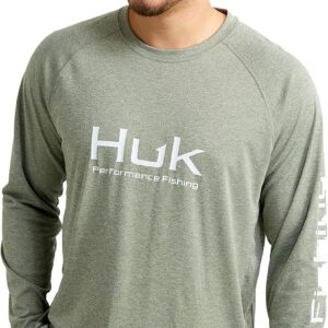 HUK Pursuit Heather Long Sleeve, Fishing Shirt for Men