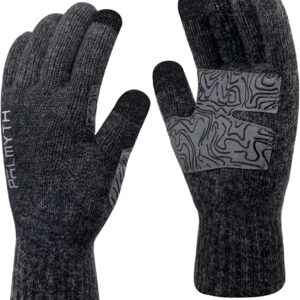 Palmyth Wool Gloves Touch Screen Warm for Men and Women Cold Weather Fishing Gloves for Winter Fly Fishing