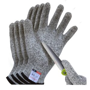 Cutting Gloves, 2 Pairs of Cut Resistant Gloves Food Grade, Kitchen Gloves for Cutting, Oyster Shucking, Fish Fillet Processing, Carving Wood and Gardening(Medium)