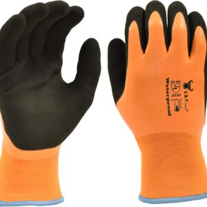 Waterproof cold weather Double Coated Windproof HPT Plam and Fingers Acrylic Terry inner