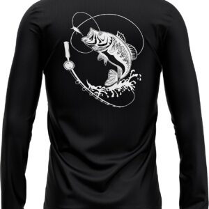Made in USA Fishing Shirts for Men Long Sleeve Lightweight Dri Fit UPF 40+ Sun Protection Quick Dry Running Hiking Tshirts