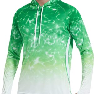 Roadbox Men’s UPF 50+ Sun Protection Hoodie Shirts – Outdoor Fishing Long Sleeve Thumbholes T-Shirt Lightweight