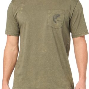 HUK Men’s Short Sleeve Mineral Wash Pocket Tee, Fishing T-Shirt