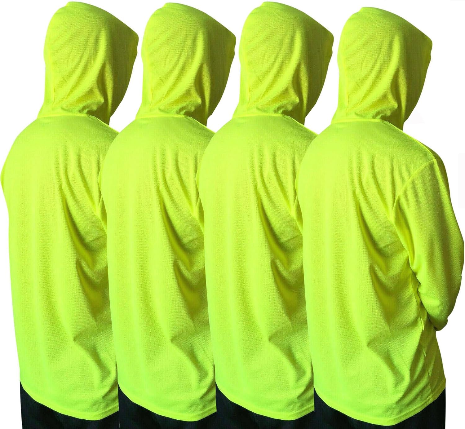 Men UPF 50+ Sun Protection Breathable T Shirt Long Sleeve Workout T-Shirts with Hood