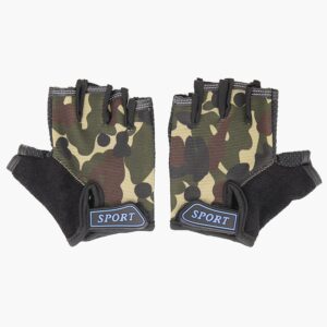 Kids Fingerless Bike Gloves Ages 5-8, Camo Hunting Gloves for Boys Children Monkey Bars Rock Climbing Gloves Cycling Biking Fishing