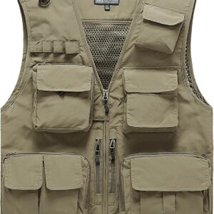 Saukiee Mens Vest Lightweight Vest Men Fishing Tra...
