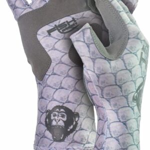 Fish Monkey SPF 50+ Four Way Stretch Quick Dry Breathable Half Finger Second Skin Fit Fishing Guide Gloves Superior Non Slip Grip for Men and Womenn