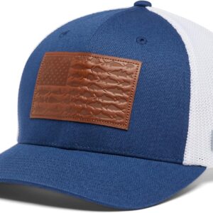 Columbia PFG Leather Fish Flag Mesh Ball Cap