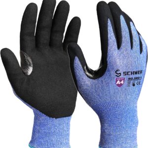 Schwer AIR-SKIN Cut Resistant Gloves AR3900 with Extreme Lightweight & Thin, Level 5 Wire Metal Gloves for Refined Work, Touch-screen, Fiberglass-free, 3D-Comfort Fit, Breathable, 1 Pair, M