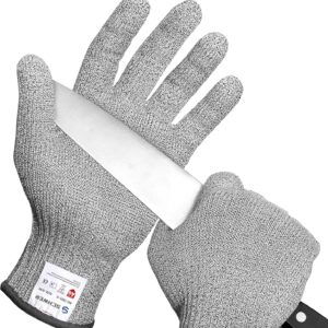 Schwer SlicePro ANSI A9 Cut Resistant Gloves, Food Grade Reliable Cutting Gloves, Mandoline Gloves for Kitchen Meat Cutting, Oyster Shucking, Fish Fillet Processing, Wood Working, AR1501, L