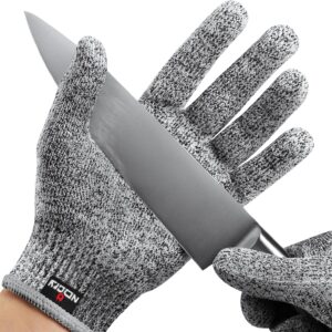 NoCry Premium Cut Resistant Gloves Food Grade — Level 5 Protection; Ambidextrous; Machine Washable; Superior Comfort and Dexterity; Lightweight Protective Gloves; Complimentary eBook