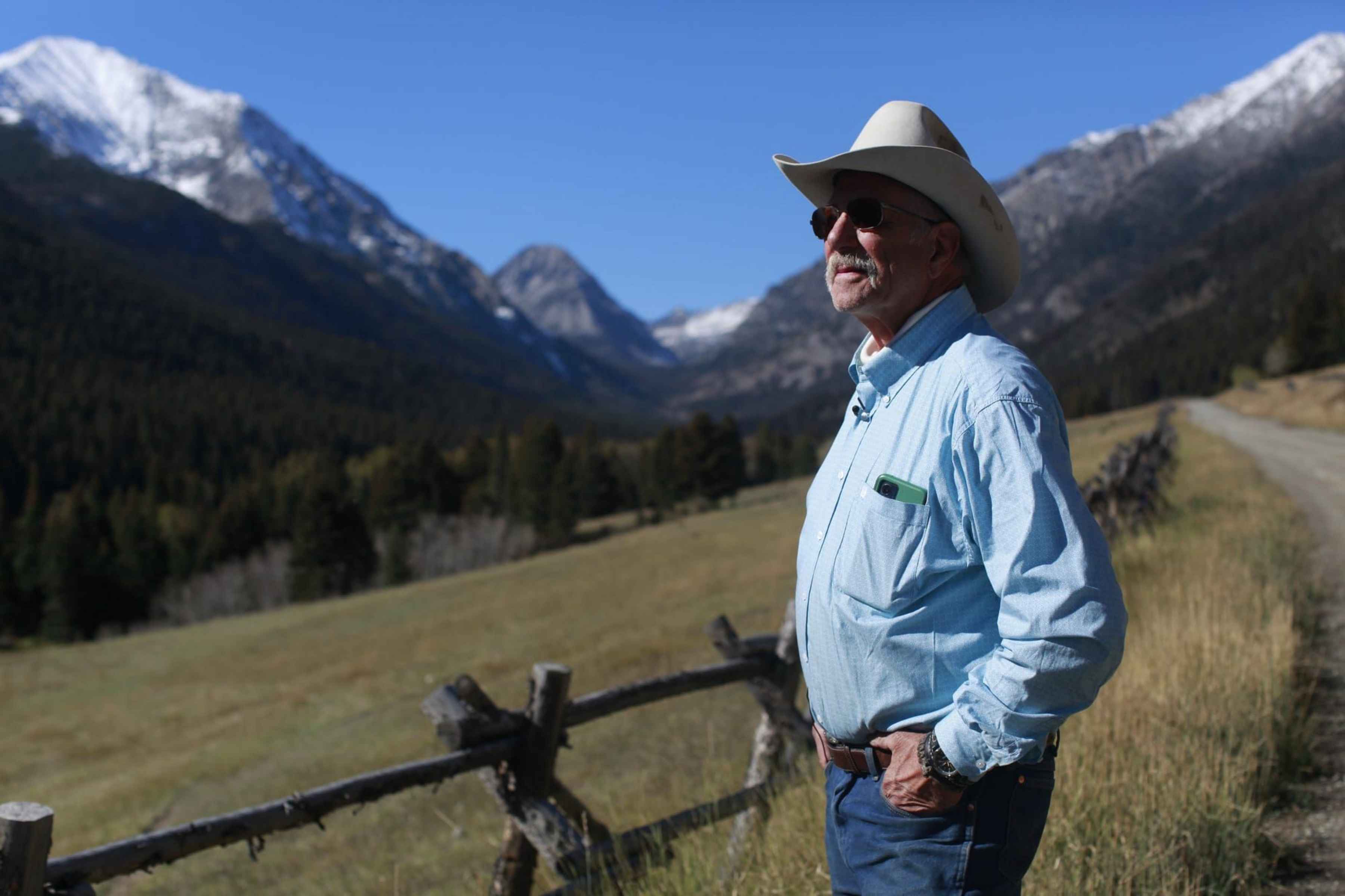 Lifelong Montana hunter Brad Wilson stands on the U.S. Forest Service road leading into Big Timber Canyon.