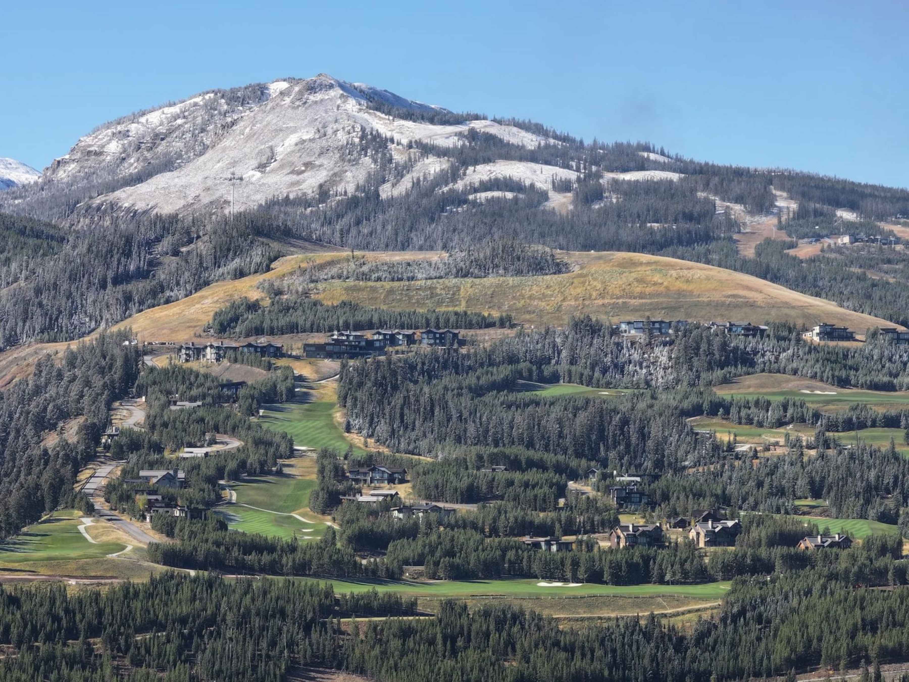 yellowstone club houses drone shot
