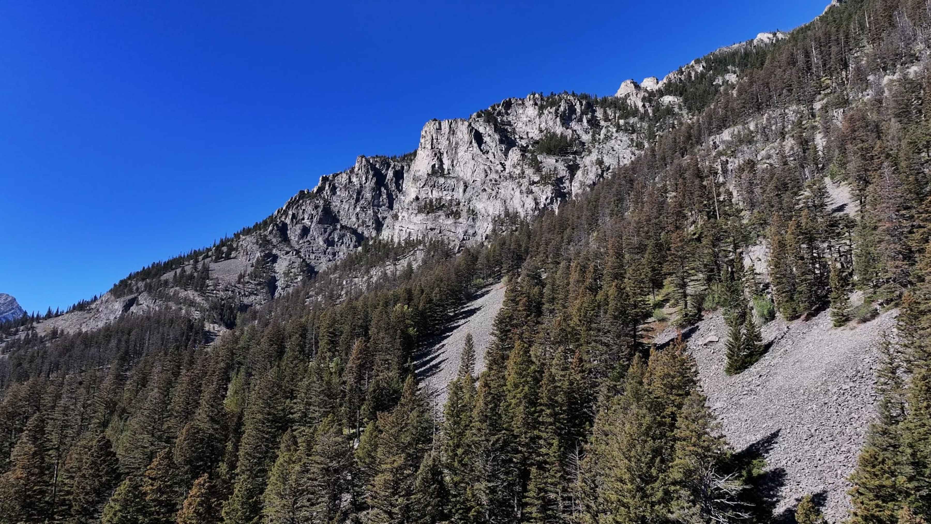 Rock screes and steep slopes are prevalent at the starting point of a new 22-mile trail that will be the only public access point into the east side of the Crazy Mountains.