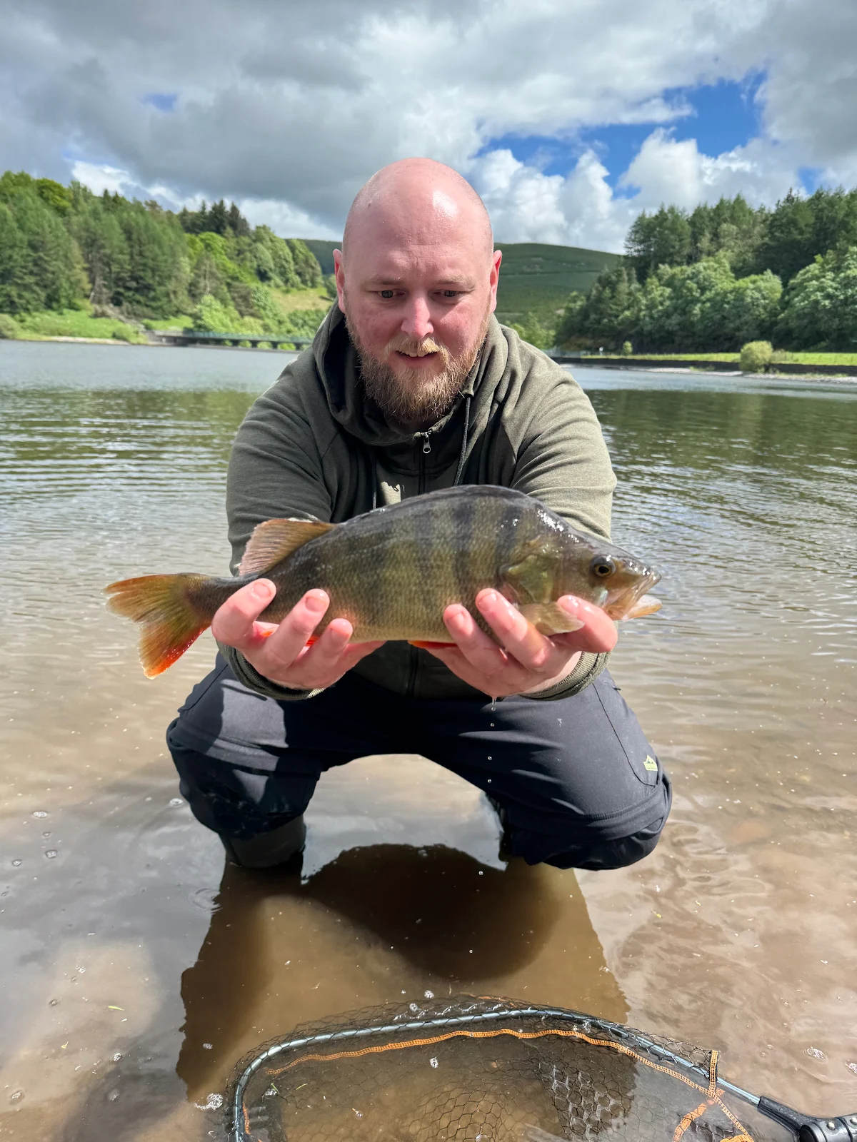 Darren Meier with a Perch caught dropshotting in Perthshire