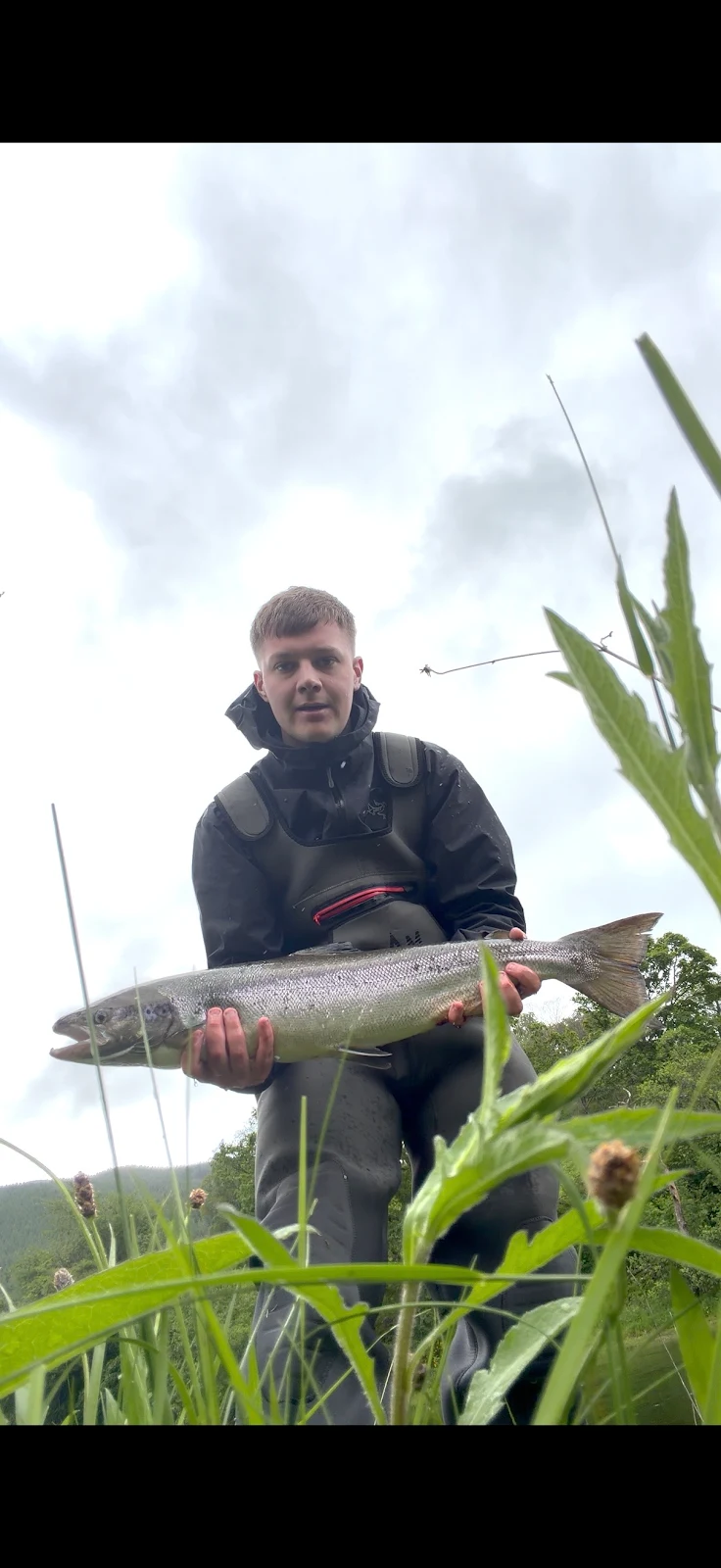 Lee Ferguson with a Salmon caught on a Major Craft Crankbait at Loch Lubnaig