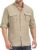 Mens Safari Shirts Long Sleeve UV Protection Hiking Fishing UPF 50+ Quick Dry Camping Travel Shirts