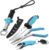 Mossy Oak 4pc Fishing Tool Kit – Pistol Grip Fishing Pliers, Fish Fillet Knife, Fishing Gripper, Line Snip, Fly Fishing Retractor with Retractable Lanyard