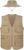 Janmercy 2 Pieces Men’s Work Fishing Vest with Hat Lightweight Safari Travel Hunting Waistcoat With Multi Pockets Fishing Hat (Dark Khaki,L)