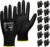 KAYGO Safety Work Gloves PU Coated-12 Pairs, KG11PB, Seamless Knit Glove with Polyurethane Coated Smooth Grip on Palm & Fingers, for Men and Women, Ideal for General Duty Work (Large, Black)