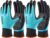 COOLJOB Waterproof Gardening Work Gloves Gifts for Women & Men, Double Rubber Coated Non-slip Working Gloves Bulk for Garden Yard Gardener Outdoor Construction Worker, Unisex Blue Medium Size 2 Pairs