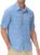Men’s UPF 50+ Sun Protection Fishing Shirts Long Sleeve Lightweight Hiking Travel Work Button Down Shirt Zipper Pocket