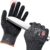 ANSI A9 Cut Resistant Work Gloves for Men, Touchscreen Fishing Gloves with Reinforced Thumb, Sandy Nitrile Coated, Knife Proof Anti-Slip Rubber Gloves for Glass Handling Wood Carving, Black 1 Pair, L